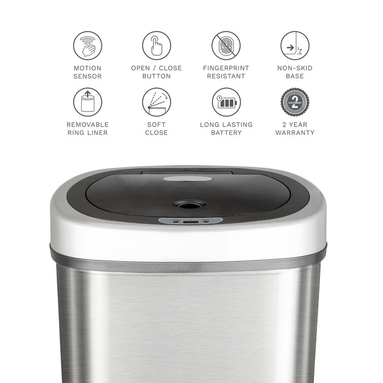 Nine Stars 13 Gallon Motion Sensor Trash Can Reviews Wayfair